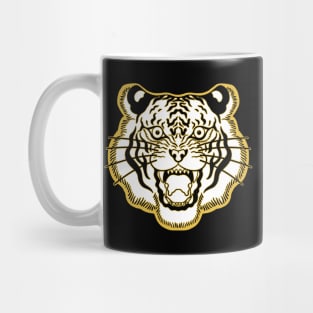 White and Gold Traditional Tiger Face Mug